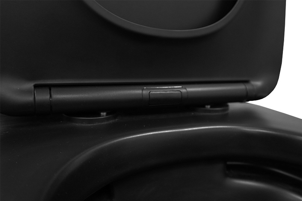 Унитаз-компакт Azario Black King 370х640х810 безободковый, с быстросъемным сиденьем микролифт, черный матовый (AZ-8303D)