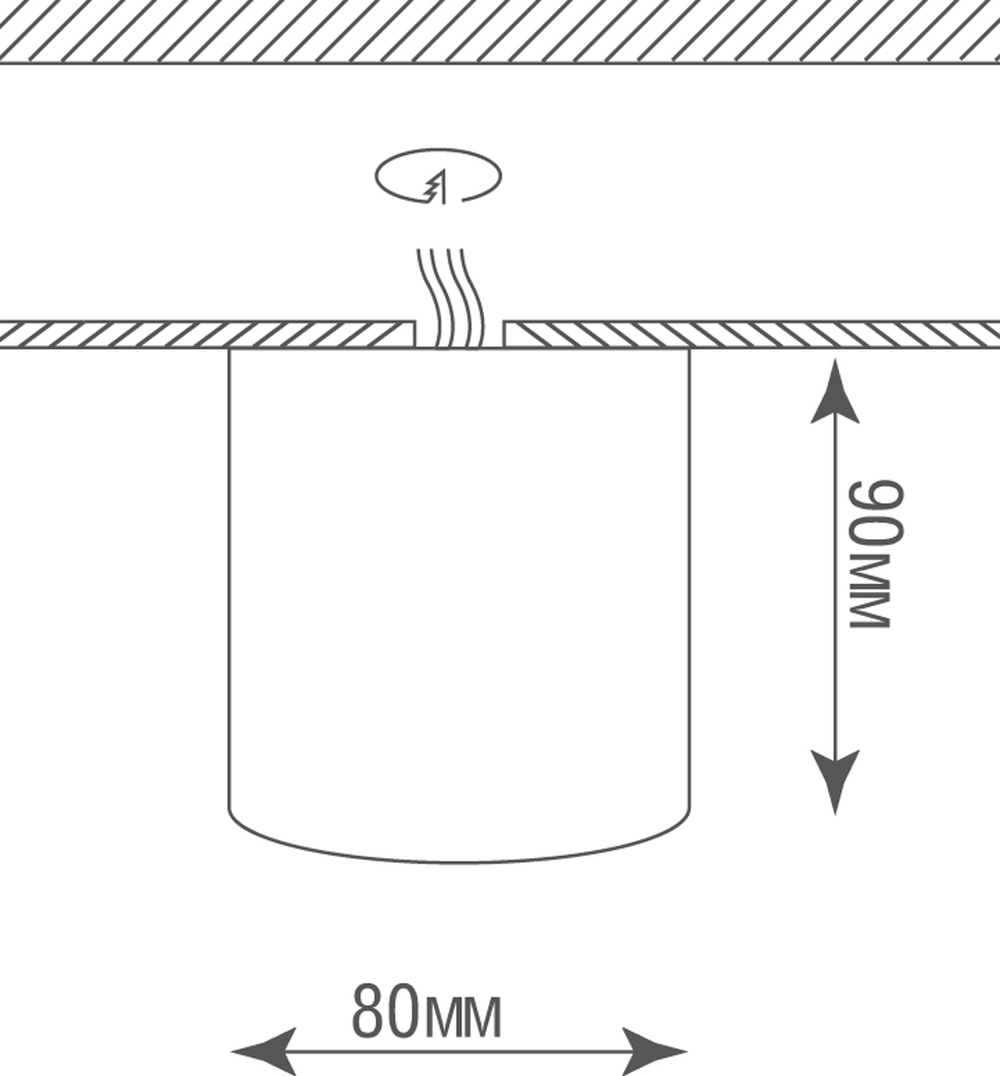 Накладной светодиодный светильник,  GU10,  D80хH90 мм,  IP20,  белый,  без лампы