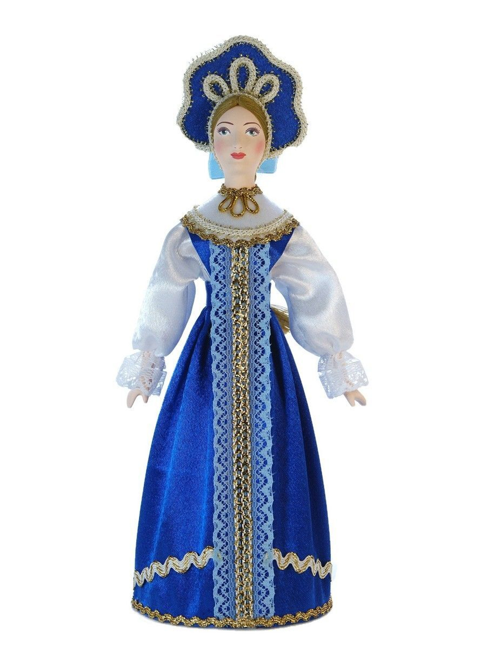 Кукла коллекционная в девичьем праздничном костюме.