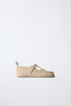 ZARA КОЖАНЫЕ ТУФЛИ, ЭКРЮ