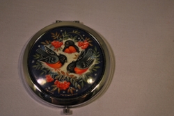 Зеркало с росписью Палех"Снегири" (худ. Митюнина)