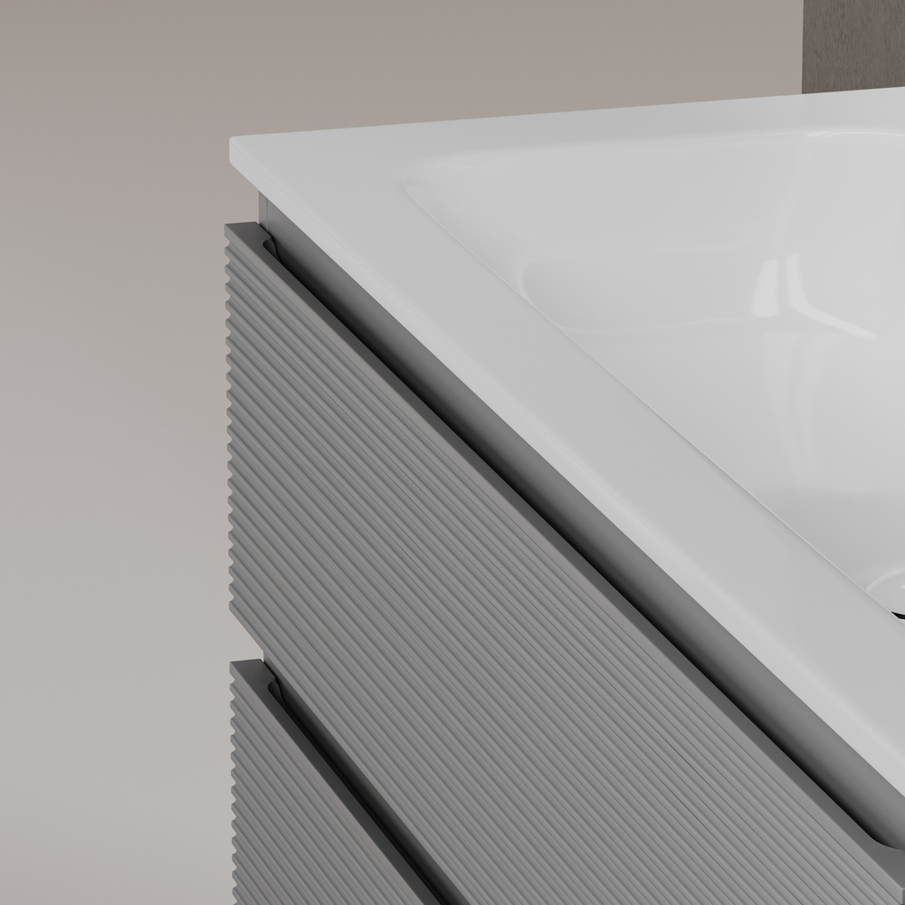 Тумба подвесная под раковину Sancos Folk, Ergraut soft 590х445х500