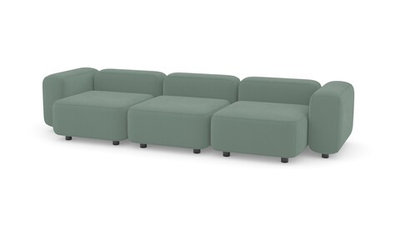 Диван Баббл трехсекционный Vivaldi 10 315*116*62 см, Зеленый Велюр Нераскладной Фиеста