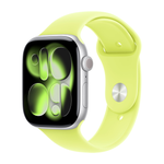 Умные часы Apple Watch Series 11 GPS, 46mm, Silver Aluminium Case with Neon Yellow Sport Band, M/L