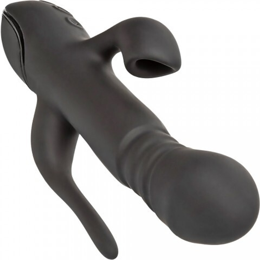 Вибромассажер тройной CalExotics III Triple Euphoria с режимом всасывания и анальной стимуляцией, 14 см x 3.75 см