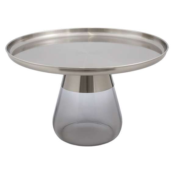 Журнальный столик Dahl Ø70 см, матовый хром/серый