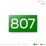 Номер на дверь 807, табличка на дверь для офиса, квартиры, кабинета, аудитории, склада, зеленая 120х70 мм, Айдентика Технолоджи