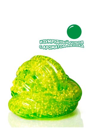 Слайм "Clear-slime. Изумрудный город", зеленый, с пенопласт. шариками, аромат ассорти, 250г