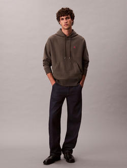 Худи Calvin Klein Premium Terry Relaxed Monogram Fleece Hoodie Beluga