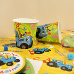 Стаканы бумажные «Синий трактор, С Днем Рождения!» желтый/зеленый, 250 мл, 6 шт