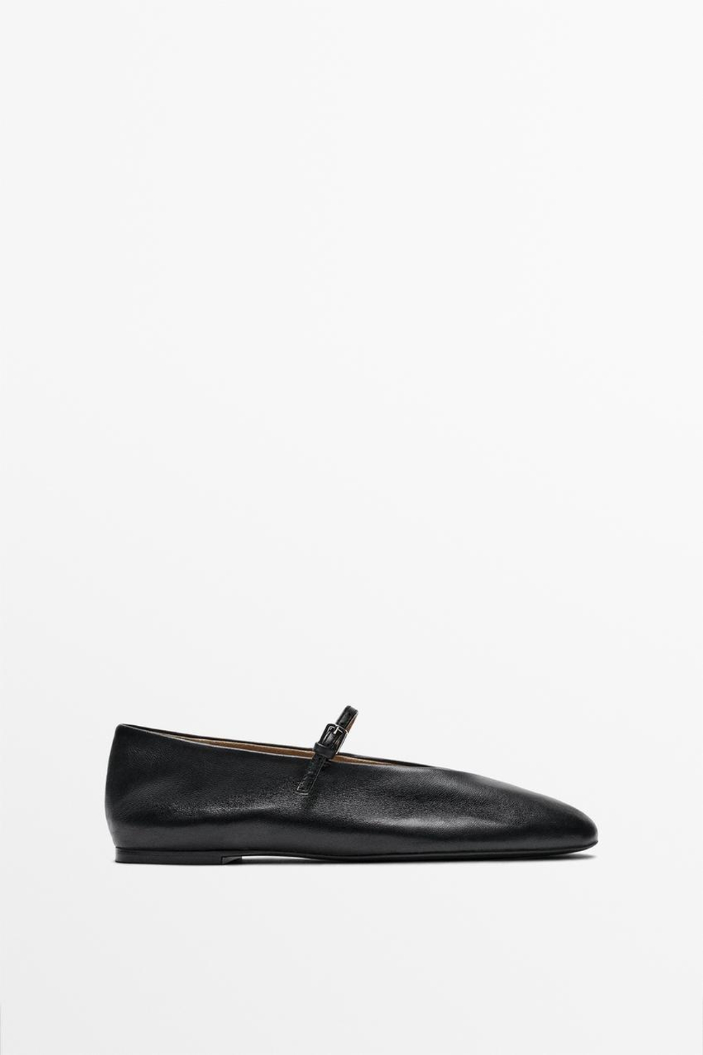 Massimo Dutti Балетки из мягкой кожи, черный