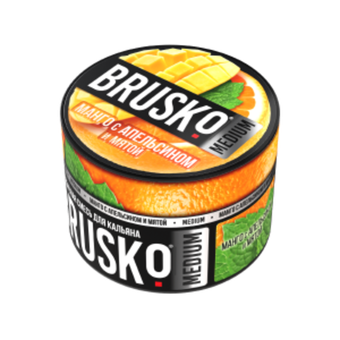 Бестабачная смесь для кальяна BRUSKO 50г MEDIUM - Манго с апельсином и мятой