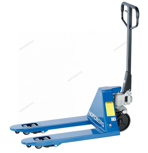 Тележка (рохля) NORDBERG N3901S-25 складская гидравлическая короткая 2,5 т, усиленная, с полиуретанов