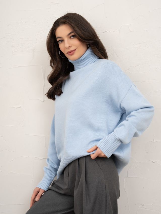 Свитер классический, голубой