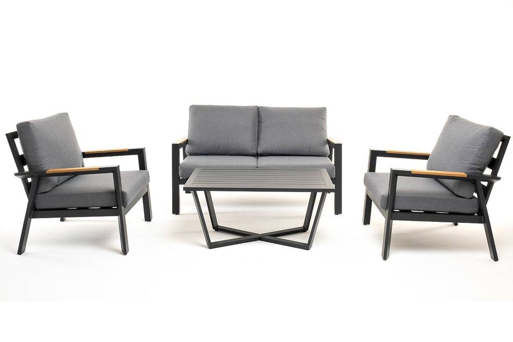 "Орхидея" лаунж-зона 4-местная из алюминия, цвет темно-серый