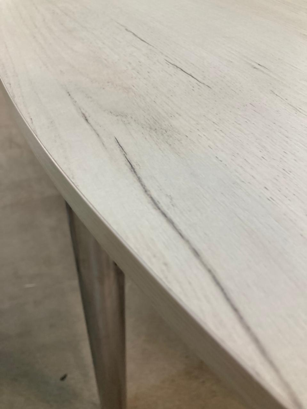 Стол разд Пристенный ЛДСП подстолье хром Ст-ца дуб крафт белый