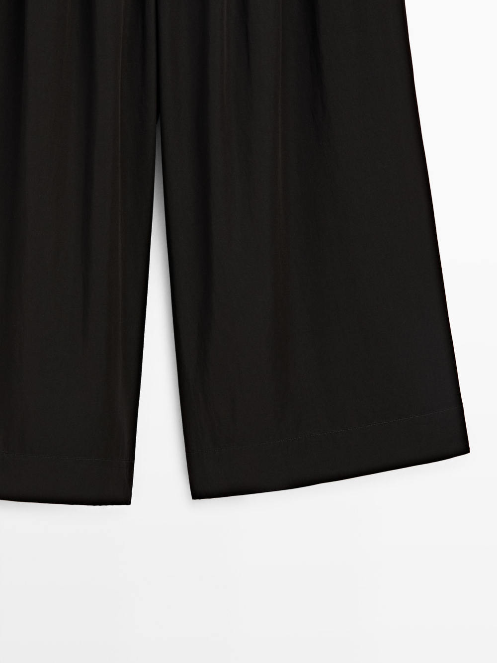 Massimo Dutti Свободные брюки с широкими штанинами, черный