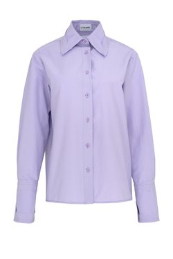 Рубашка с широкими манжетами лиловая