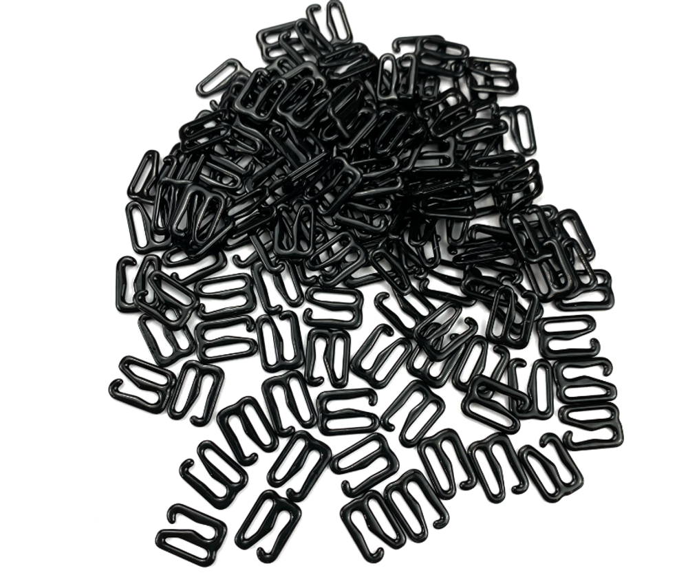 Застежка-крючок металл черный 10 мм