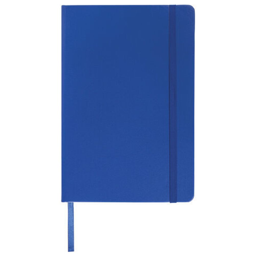 Блокнот в клетку с резинкой А5 (148x218 мм), 80 л., балакрон синий BRAUBERG "Metropolis", 111582