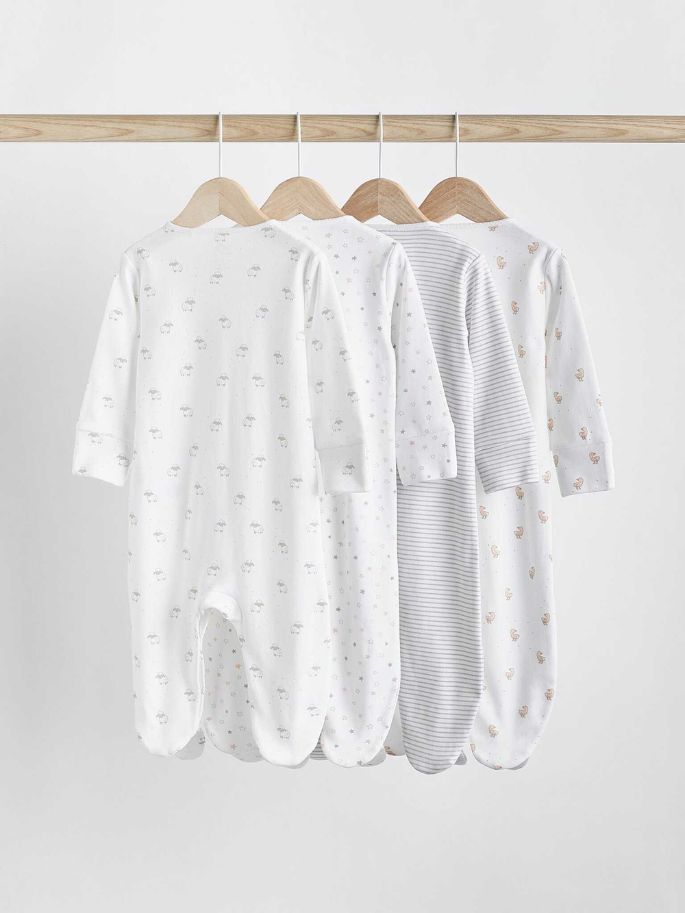 Комбинезон / Cлип для малышей Next K79-483, 4 шт., Белый