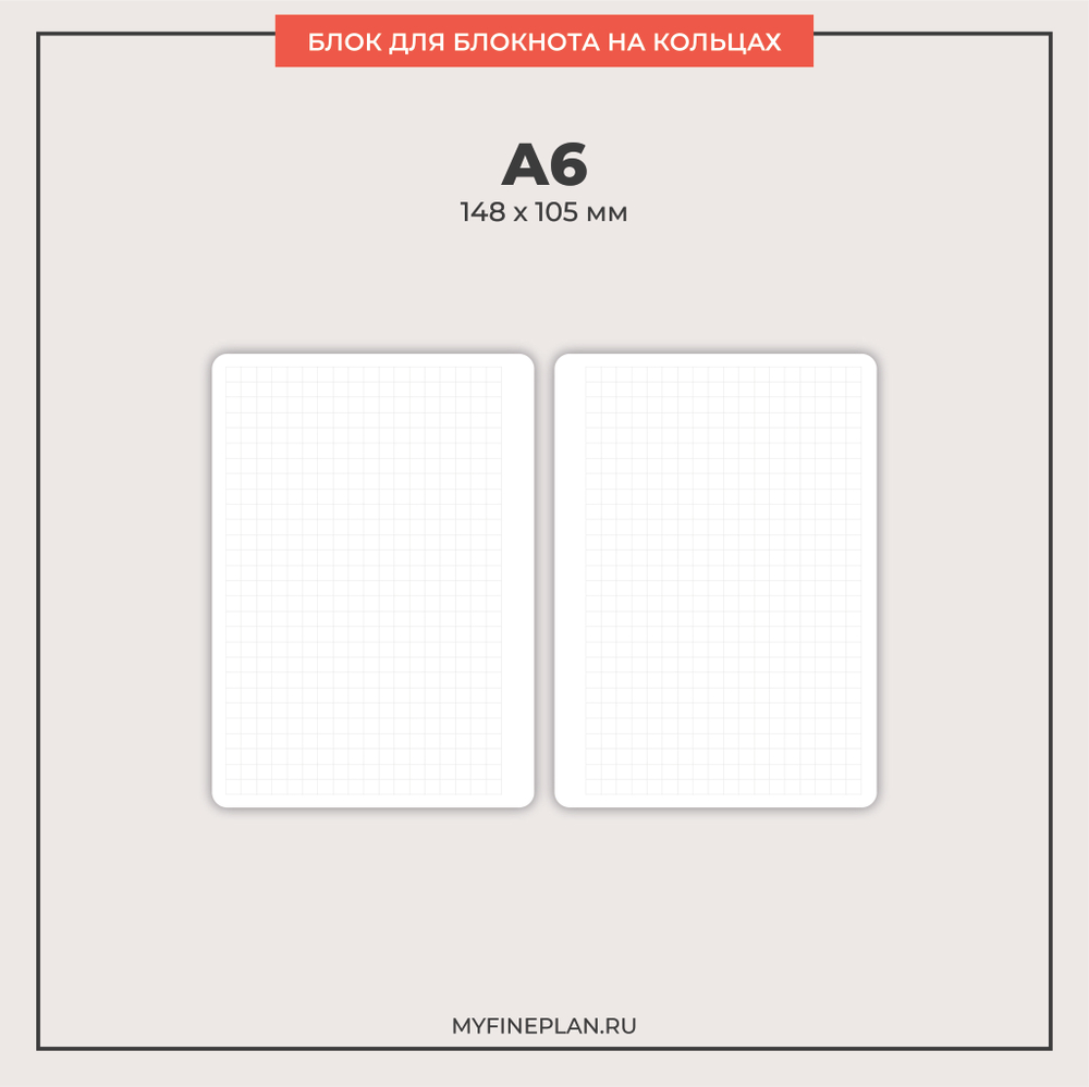 Блок "Клетка" (2/4 кольца / 30 листов)