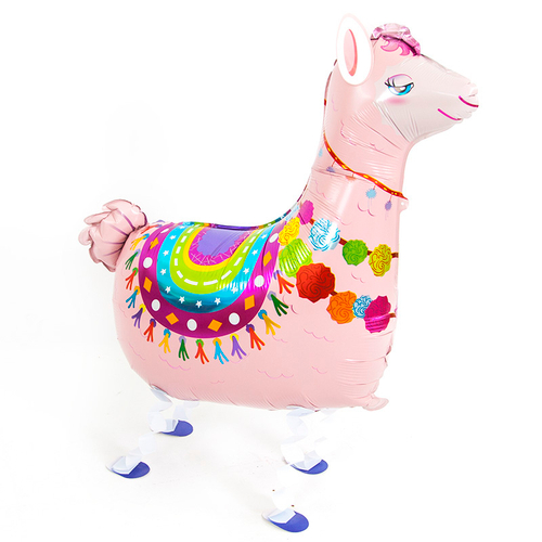 Ходячий шар Лама Альпака розовый 79 см