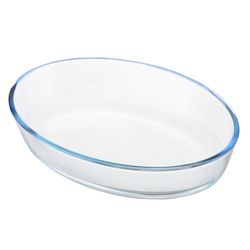 Форма для выпечки стеклянная с бамбуковой крышкой-подносом, 2,4 л