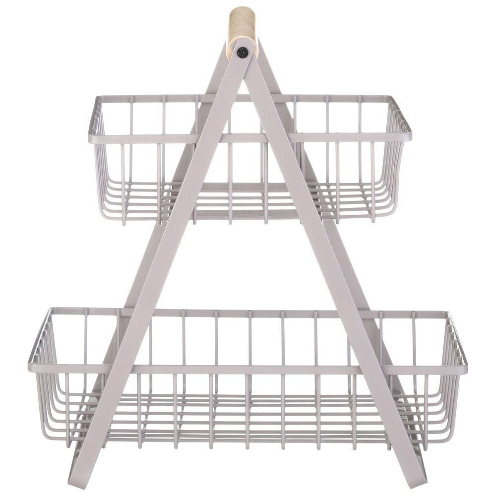 КОРЗИНА ДЛЯ ФРУКТОВ С ДЕРЕВЯННОЙ РУЧКОЙ 27.5*17.5*29 СМ (КОР=6ШТ)