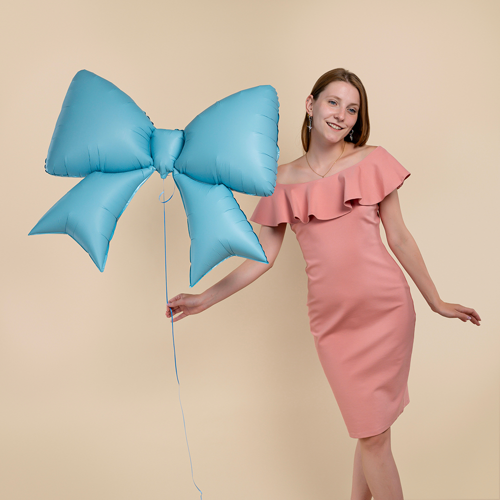 Фигура Бант, Голубой, Сатин 39'' Fl