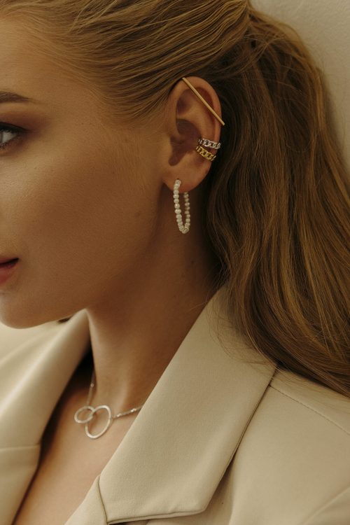 Кафф "Прямоугольник" в золочении