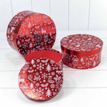 Коробка 25.5 х 11.5 см Набор 3 шт "Новогодняя" (Красный)