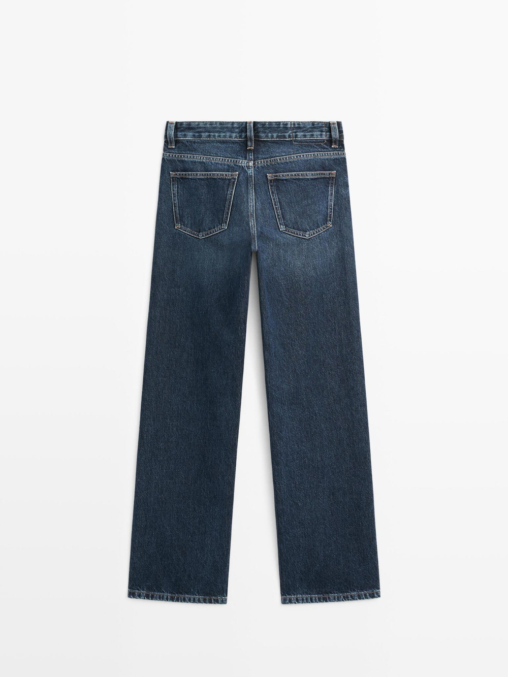 Massimo Dutti Джинсы со средней посадкой и широкими штанинами, средне-синий