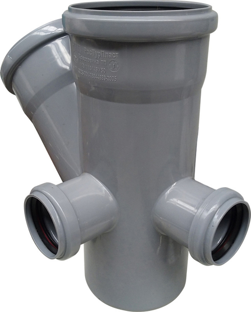 Крестовина двухплоскостная, правая/тыл ВК ПП 110/110/50/50х45, короб, серый,РТП (15/1)