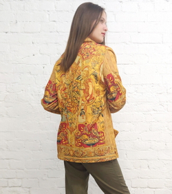 Трикотажный жакет "Гротеск с птицами", по мотивам фламандской шпалеры середины 16 века, серия "Гротеск"