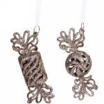 Подвеска «Конфетки» 10 см (набор 2 шт.), темное золото