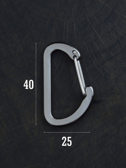 В АССОРТИМЕНТЕ 5 карабинов вспомогательных до 8 кг алюминий 40х25 мм