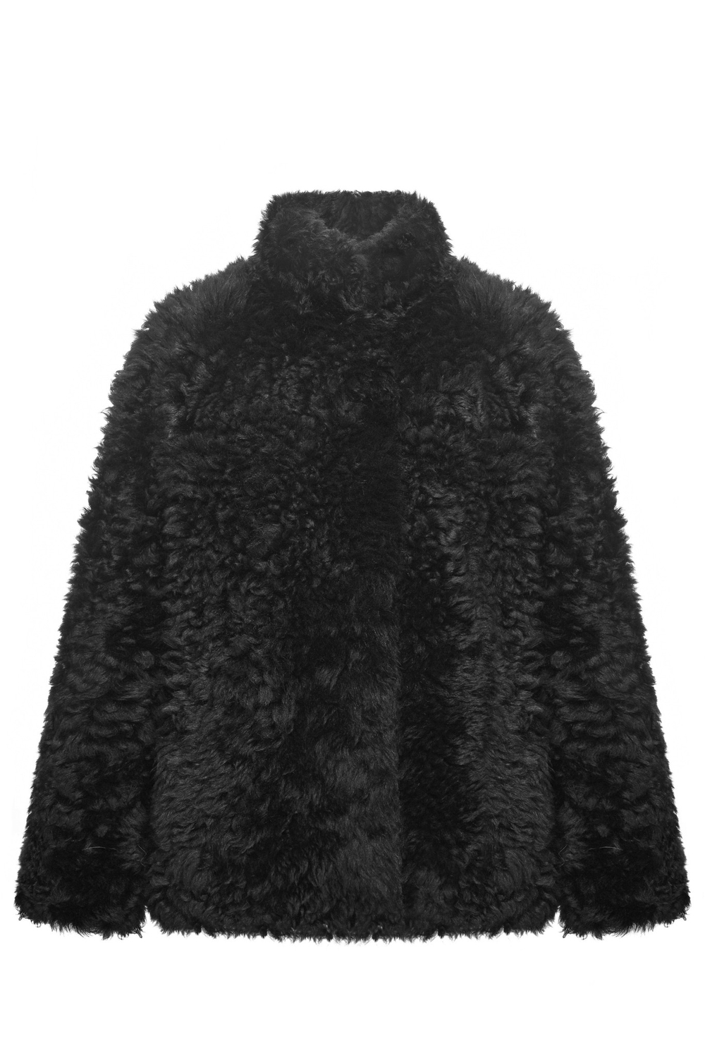 Чёрная шуба с воротником