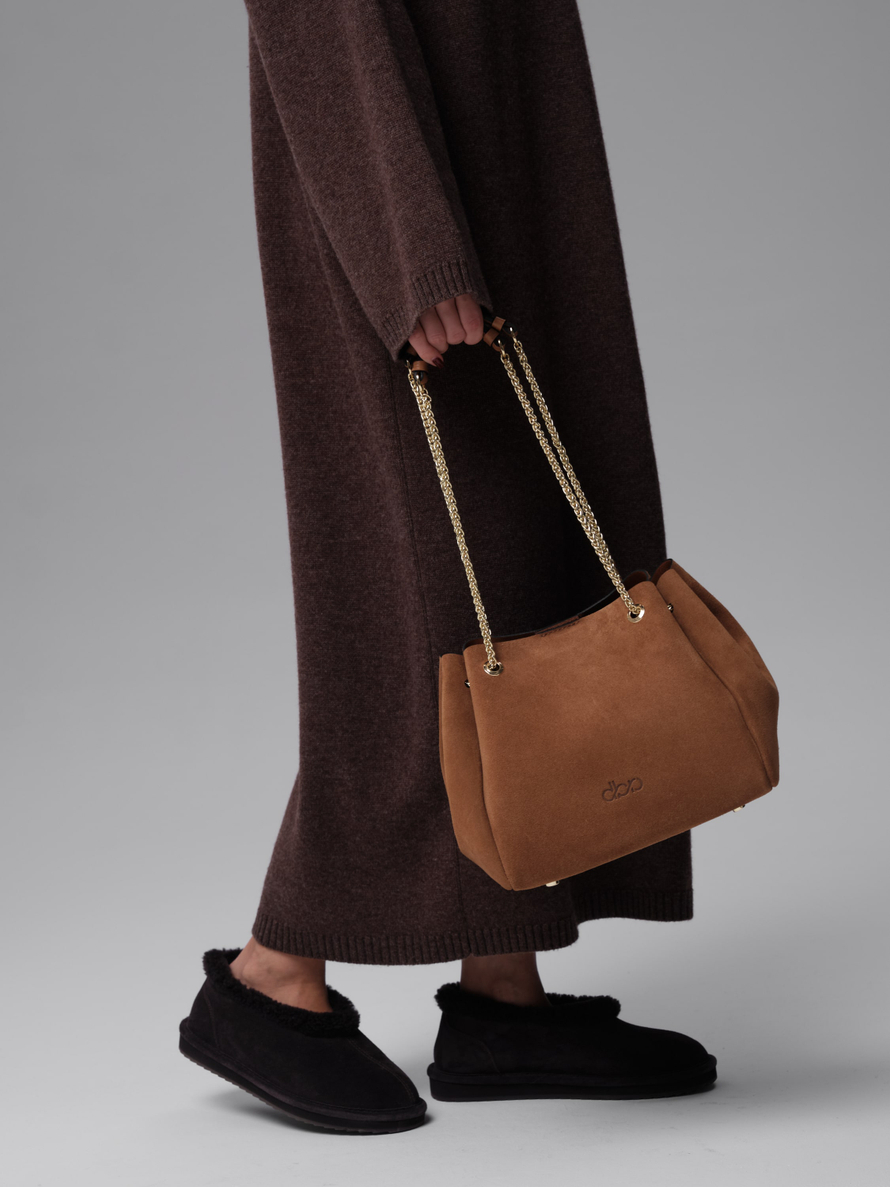 Замшевая сумка DBR 31202 светло-коричневый велюр