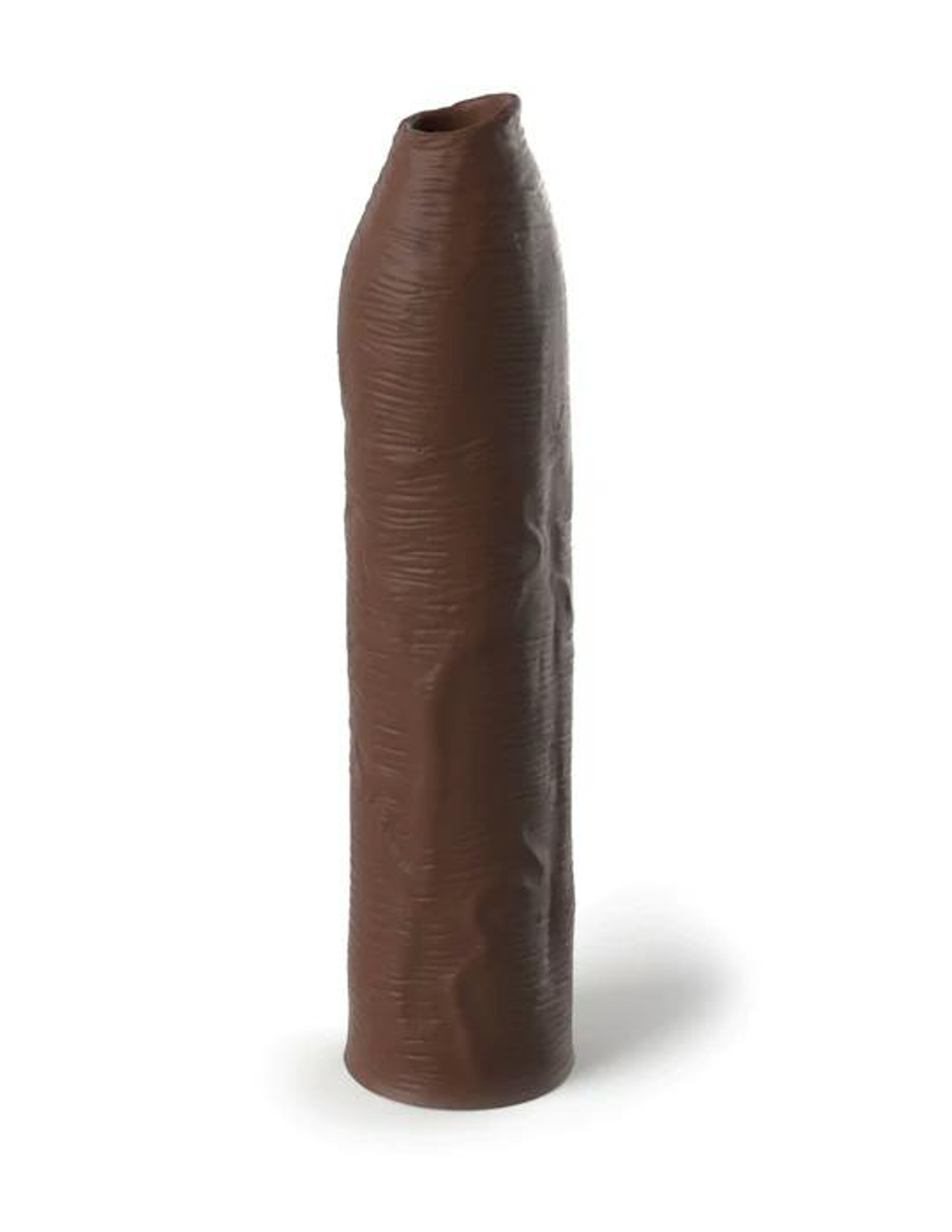Коричневая насадка-удлинитель Uncut Silicone Penis Enhancer - 17,8 см. (Цвет: коричневый)
