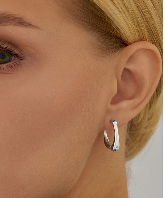 Серьги Аурель из серебра 925 с голубыми фиатами