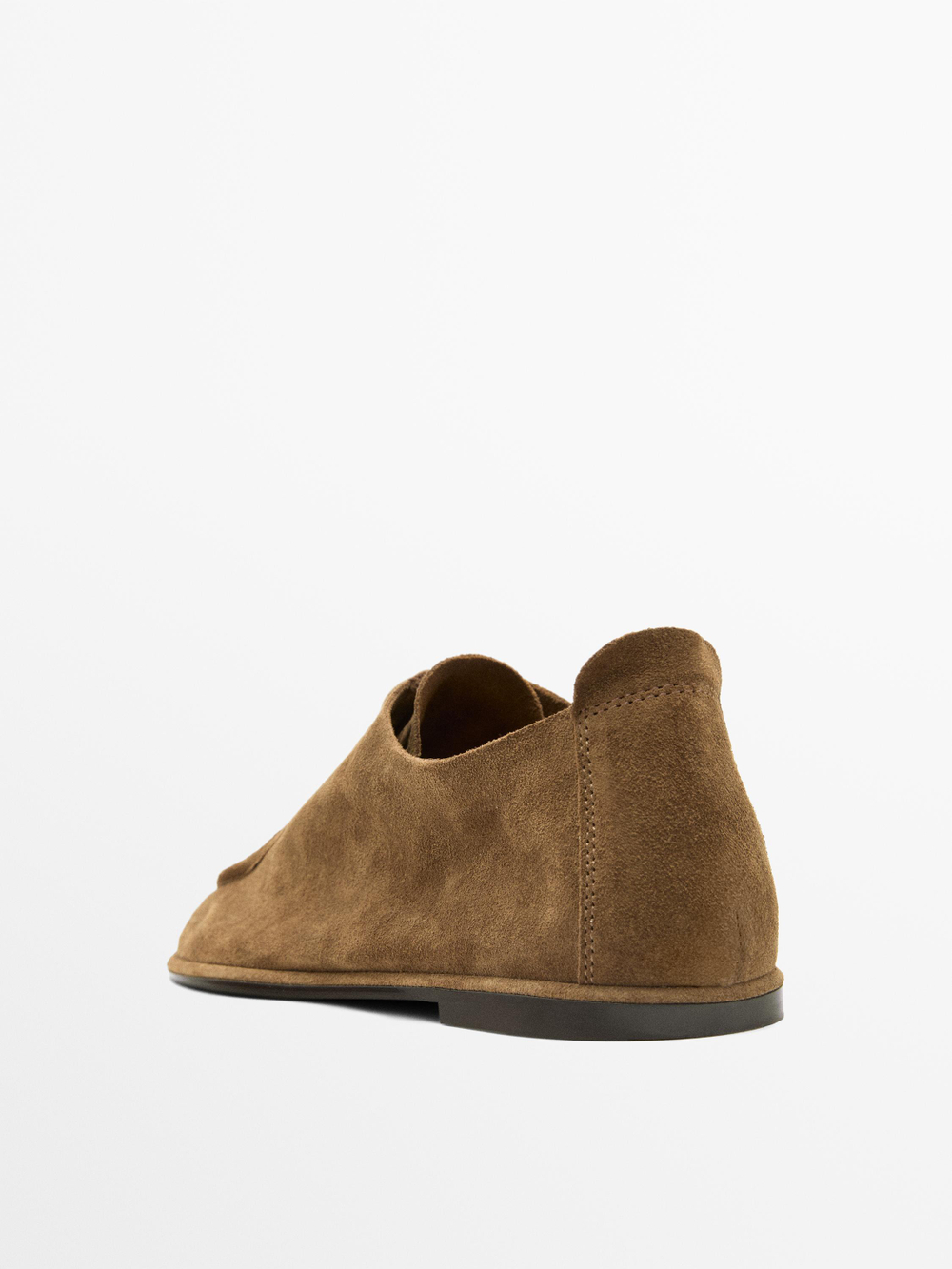 Massimo Dutti Мягкие кожаные туфли на шнуровке, цвет верблюжьей шерсти