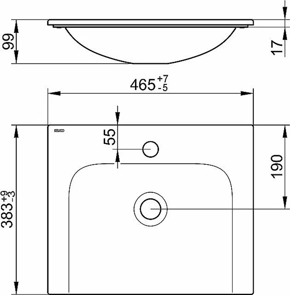 Тумба с раковиной KEUCO STAGELINE 32822290001 46 петли слева, инокс матовый