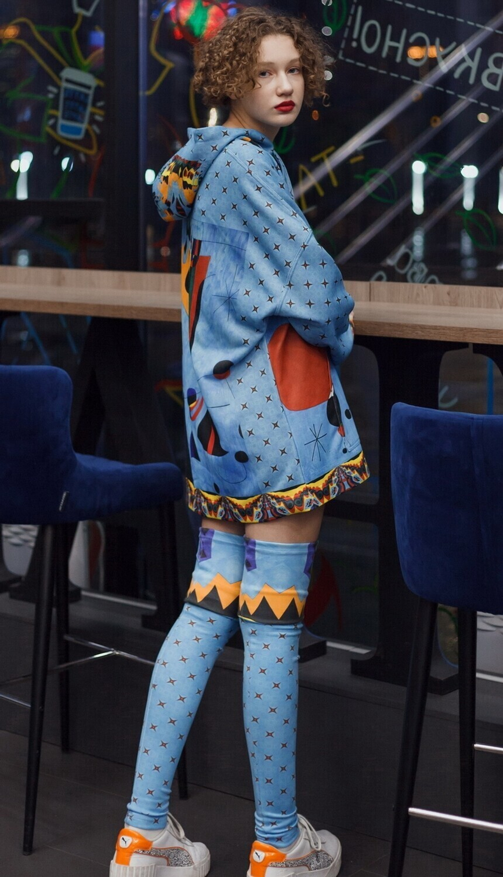 Комплект (худи и гетры) "Миро", по мотивам абстрактной живописи Жоан Миро