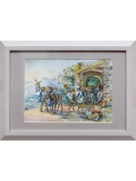 Картина акварелью "Праздник сбора винограда". Костюкова