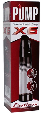 Вакуумная помпа Eroticon PUMP X6 с эффектом памяти (Цвет: черный с серым)