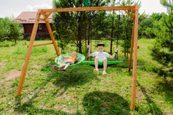 Деревянные качели с двумя качелями гнездо Свиби