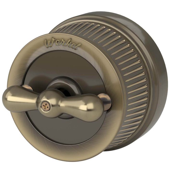 Переключатель-выключатель одноклавишный Werkel бронзовый Ретро W5712012 4690389166617