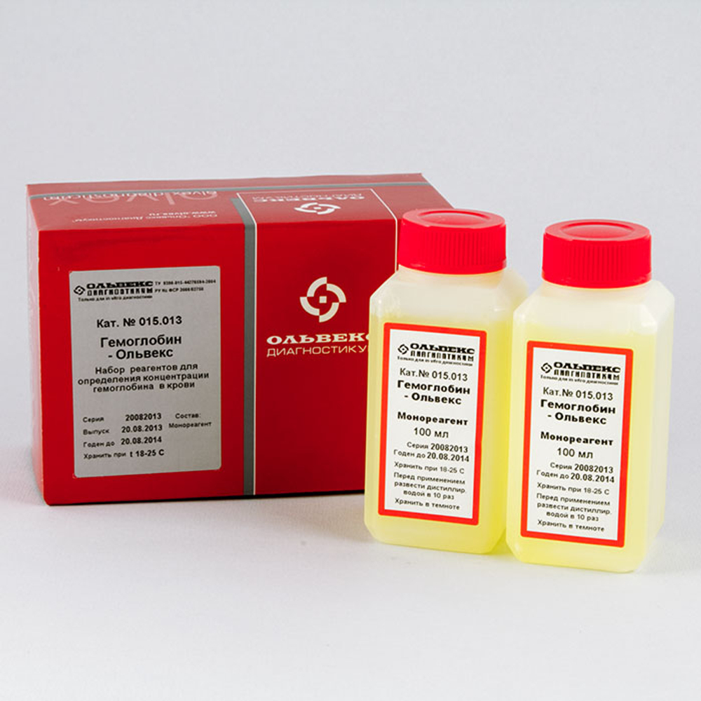 Гемоглобин,Ольвекс,(гемоглобинцианидный м-д, 10 кратн.концентрат), 200мл,015.013, монореагент