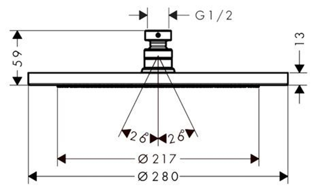 Верхний душ Croma 280 Air 1jet 26220000